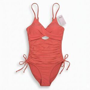 NWT | Coral Twist-Front Tummy Control One-Piece Swimsuit | Large